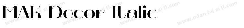 MAK Decor Italic字体转换